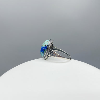 Anello Turchese Naturale e Lapislazzuli - Argento 925