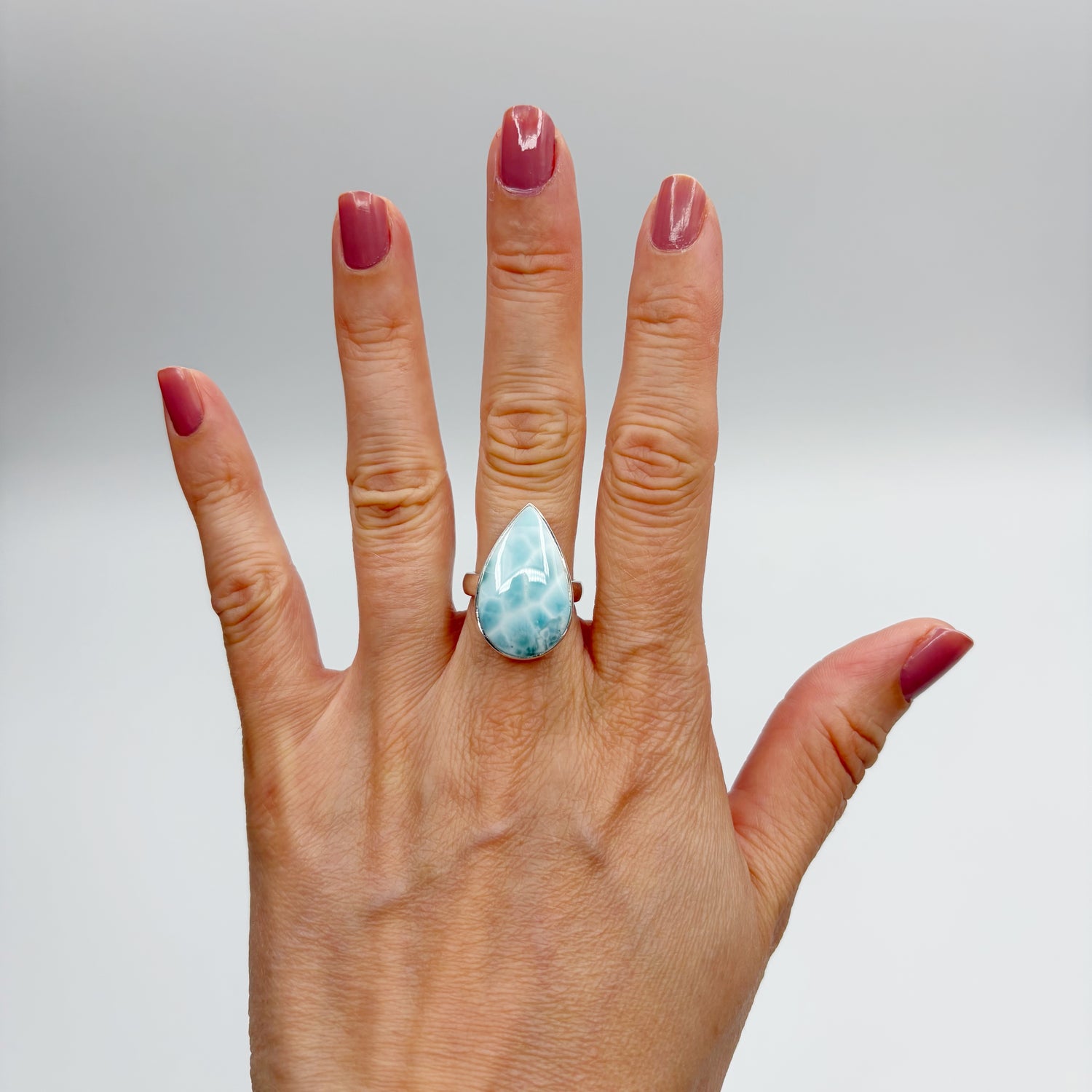 Anello Larimar Argento 925 - a Goccia