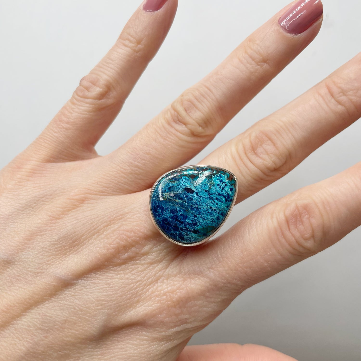 Anello Shattuckite e Argento 925 - a Goccia