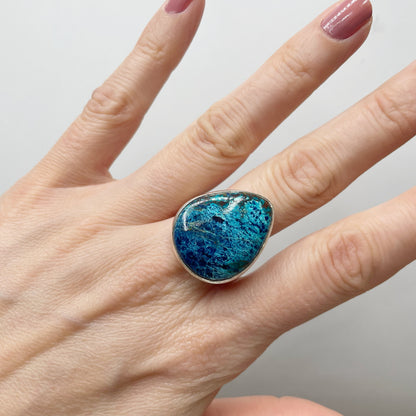 Anello Shattuckite e Argento 925 - a Goccia