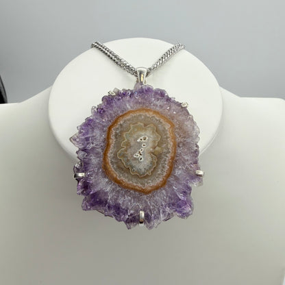 Ciondolo Fiore di Ametista - Argento 925 - Gande