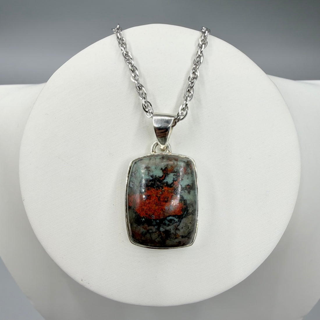 Ciondolo Cuprite e Argento 925 - Retangolare