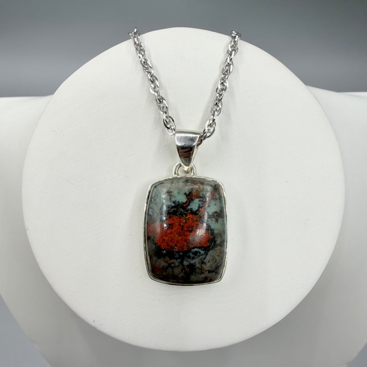 Ciondolo Cuprite e Argento 925 - Retangolare
