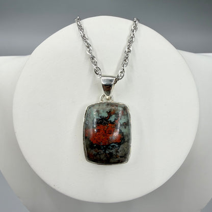 Ciondolo Cuprite e Argento 925 - Retangolare