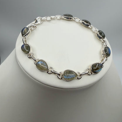 Bracciale Labradorite e Argento 925 - a goccia