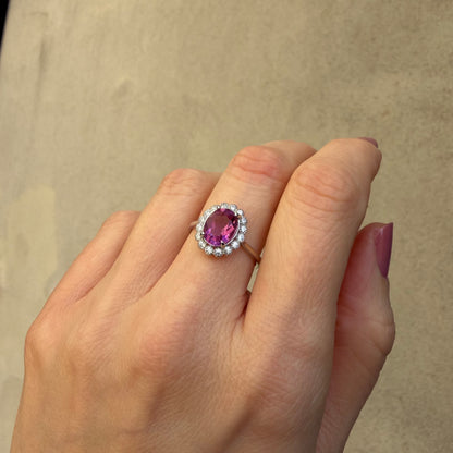Anello Fluorite Rosa - Argento 925 - Ovale
