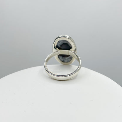 Anello Agata dendritica Ovale - Argento 925