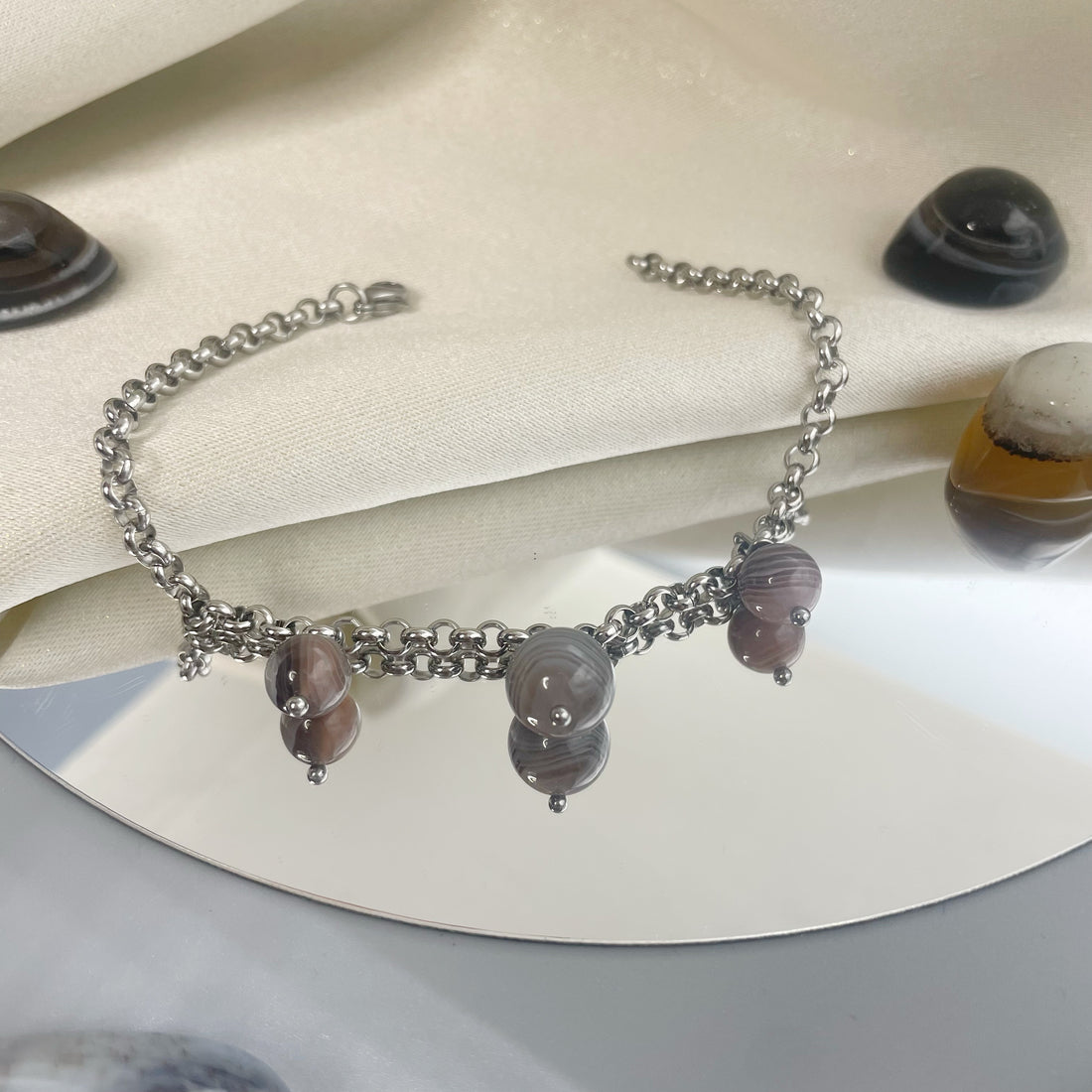 Bracciale Charm con Occhio di Shiva - Acciaio inossidabile