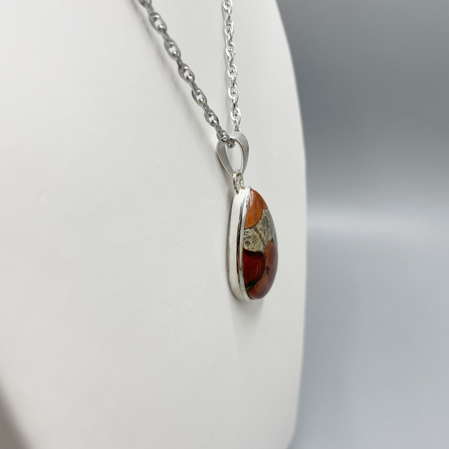 Ciondolo Ossidiana Peanut a Goccia - Argento 925