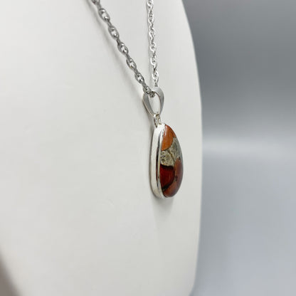 Ciondolo Ossidiana Peanut a Goccia - Argento 925