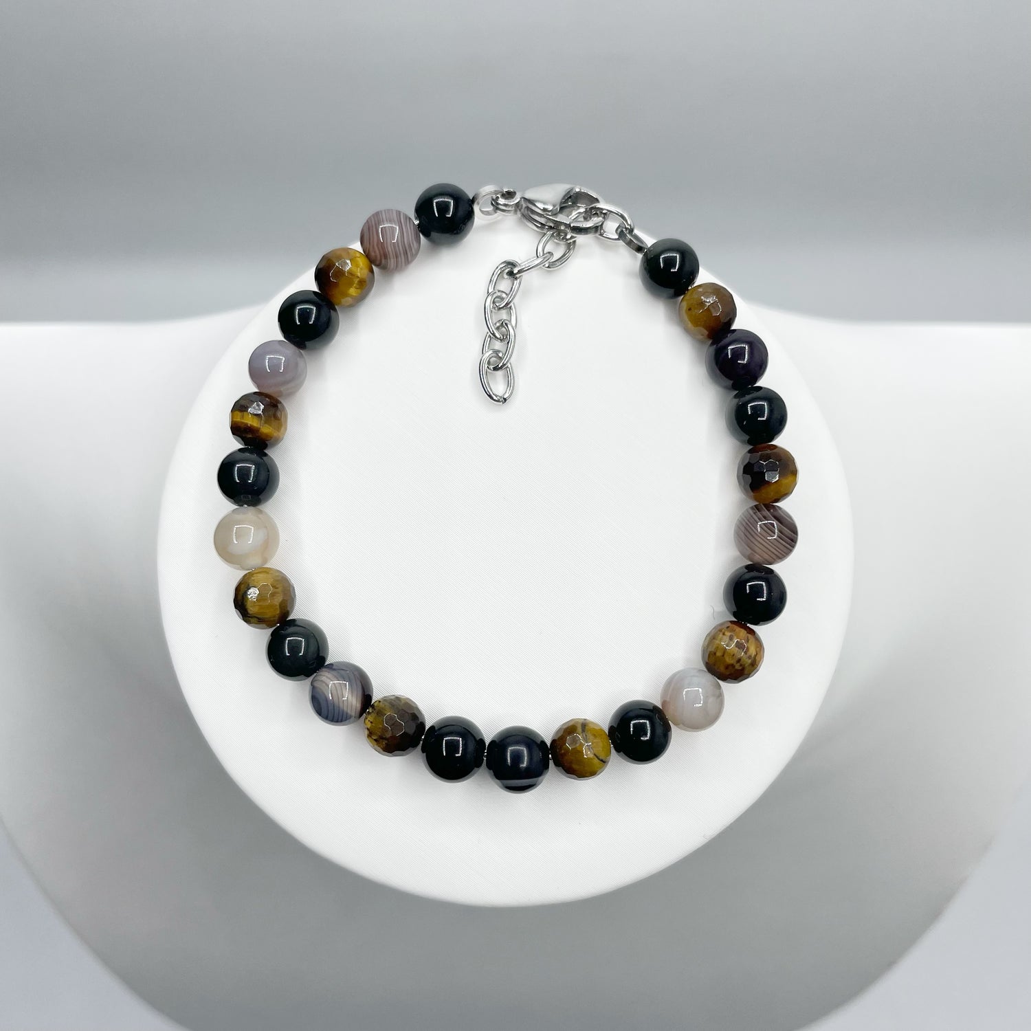 Bracciale Cerchio Protettivo - Occhio di Shiva, Ossidiana, Occhio di Tigre - LIMITED EDITION