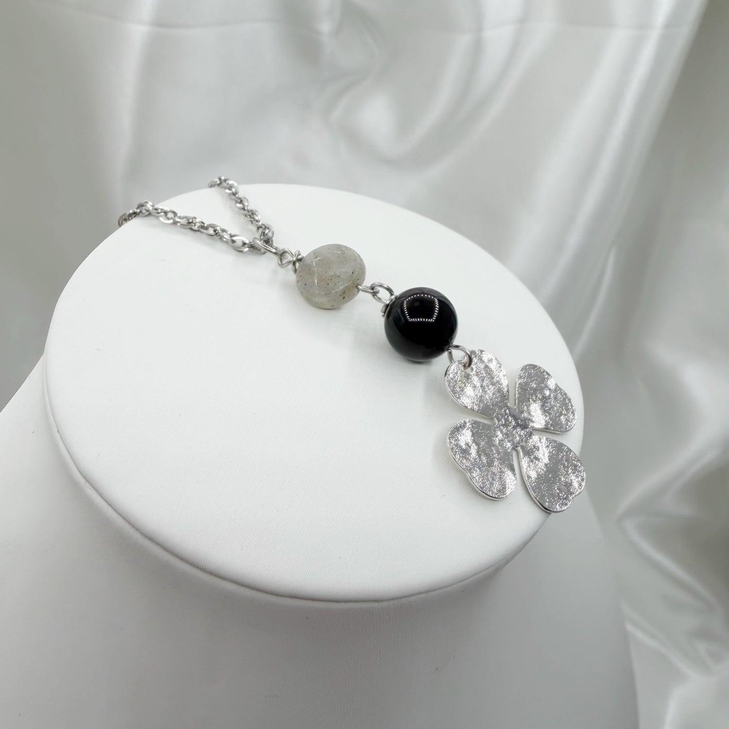 Collana Lucky - Ossidiana e Labradorite