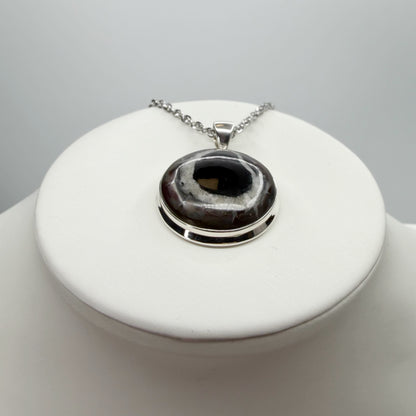 Ciondolo Septaria Nera Argento 925 - tondo