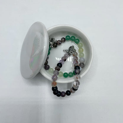 Portagioie Piccolo, porcellana dipinta a mano - Madreperla