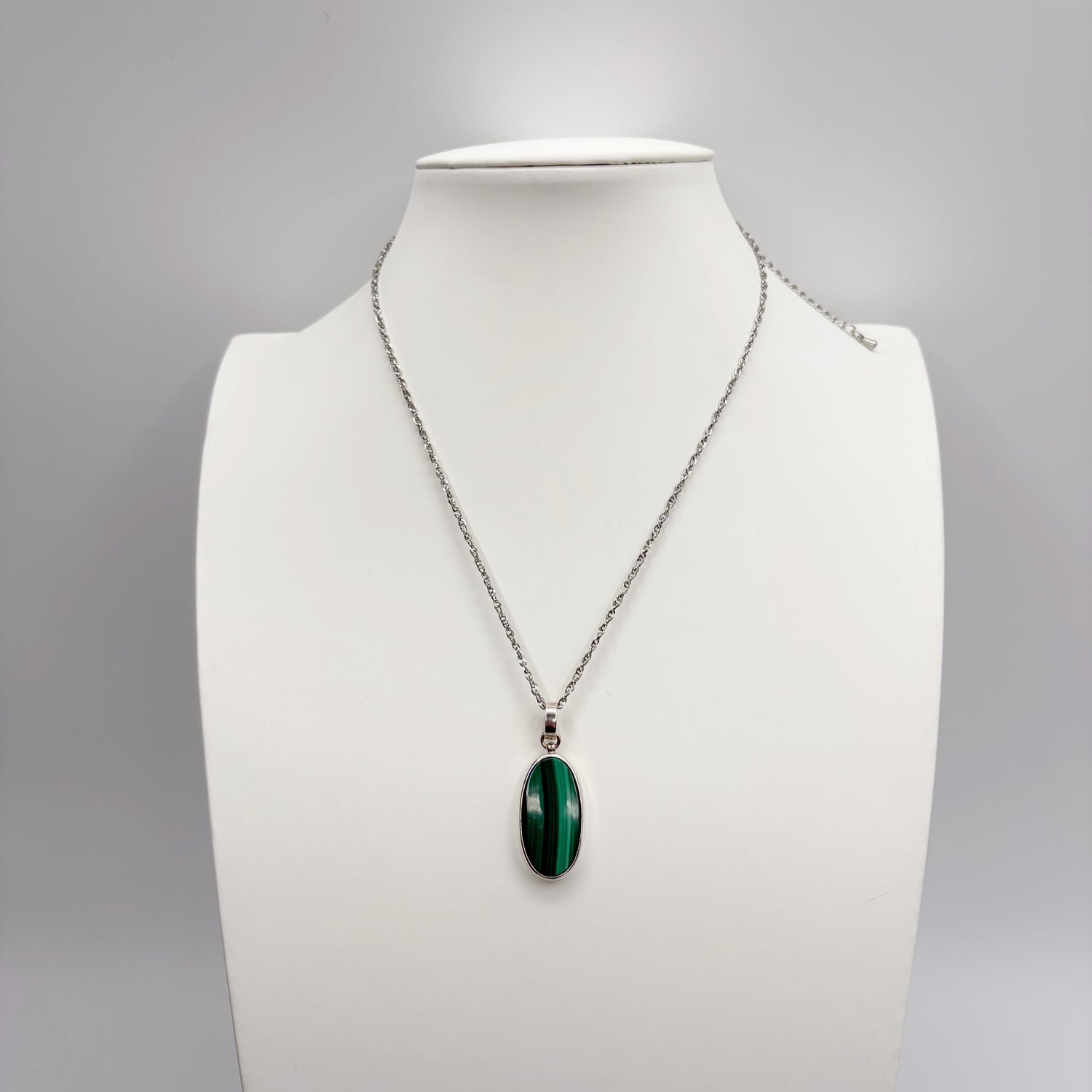 Ciondolo Malachite Ovale - Argento 925