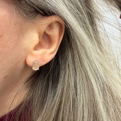 Orecchini a Lobo Pietra di Luna - Goccia Argento 925