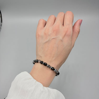 Bracciale Nodo Protettivo | Occhio di Shiva, Quarzo Tormalinato, Ossidiana, Ematite - LIMITED EDITION
