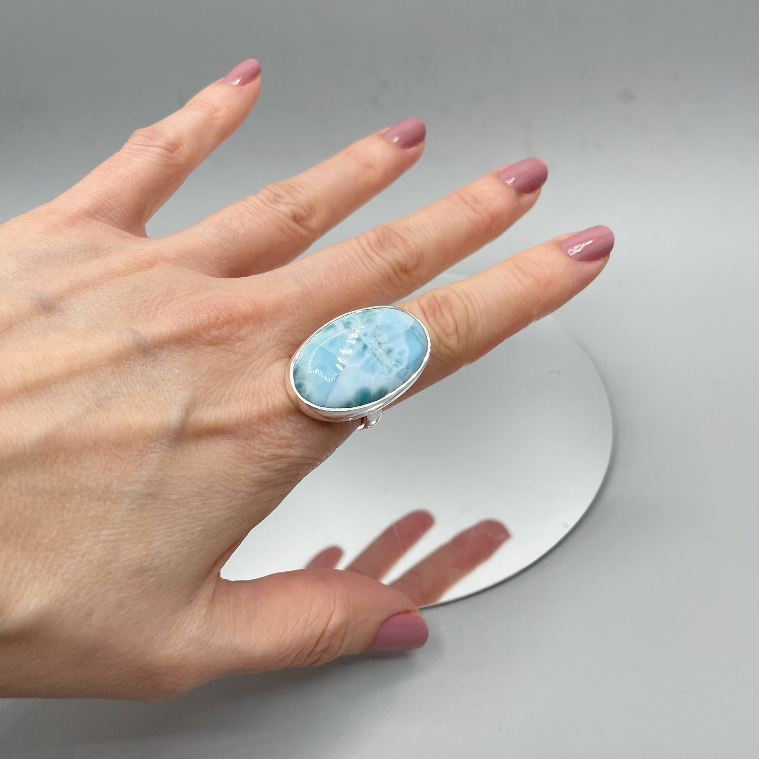 Anello Larimar Ovale - Argento 925