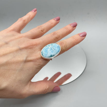 Anello Larimar Ovale - Argento 925