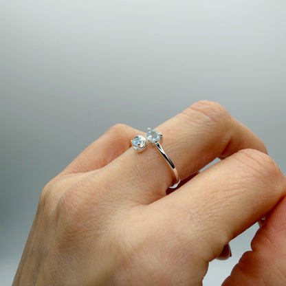Anello Intreccio Acquamarina - Argento 925