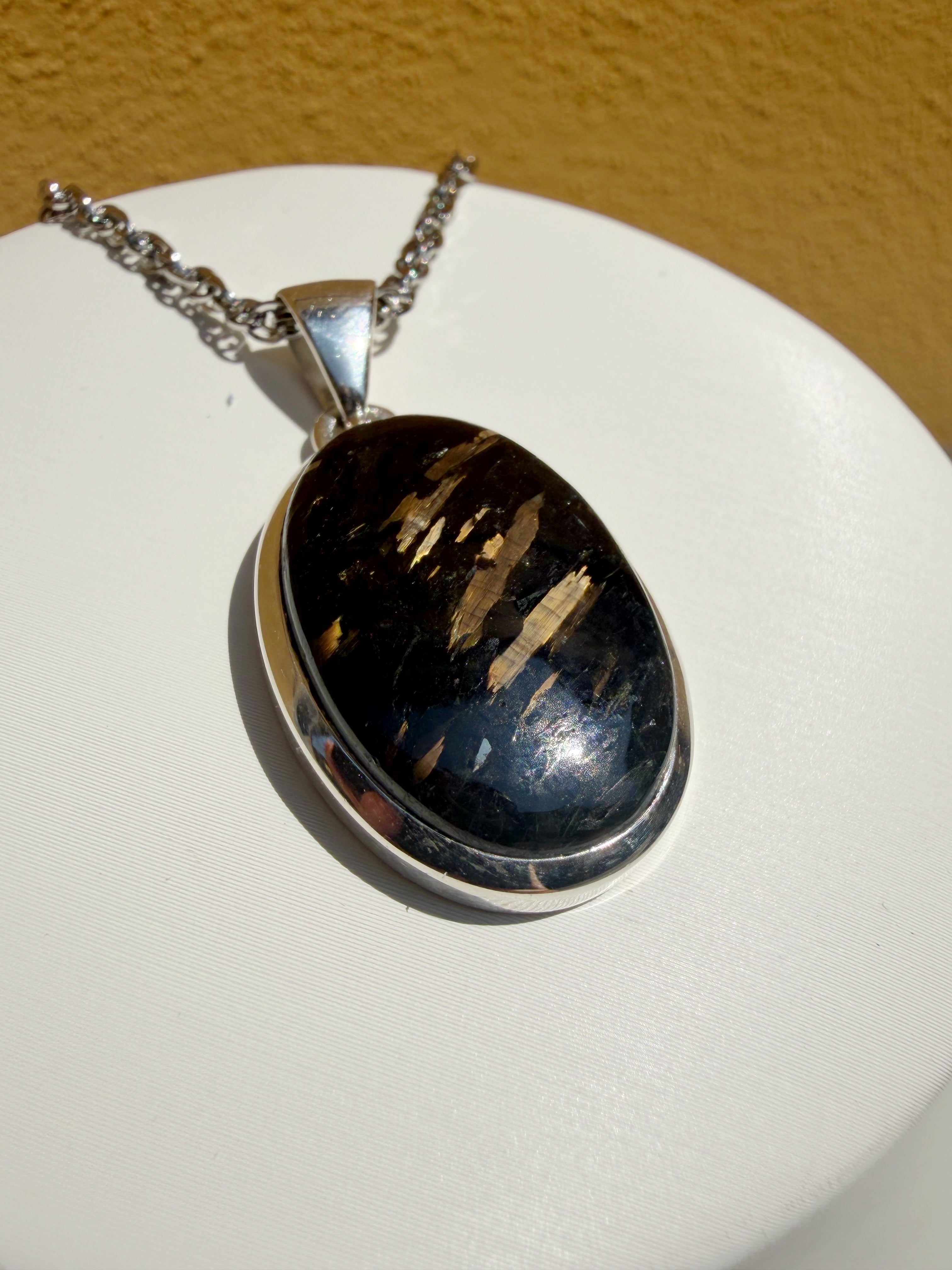 Ciondolo Nuummite Argento 925 - Ovale