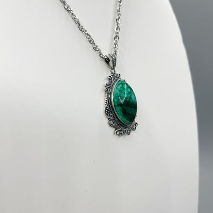 Ciondolo Malachite Vintage - Argento 925