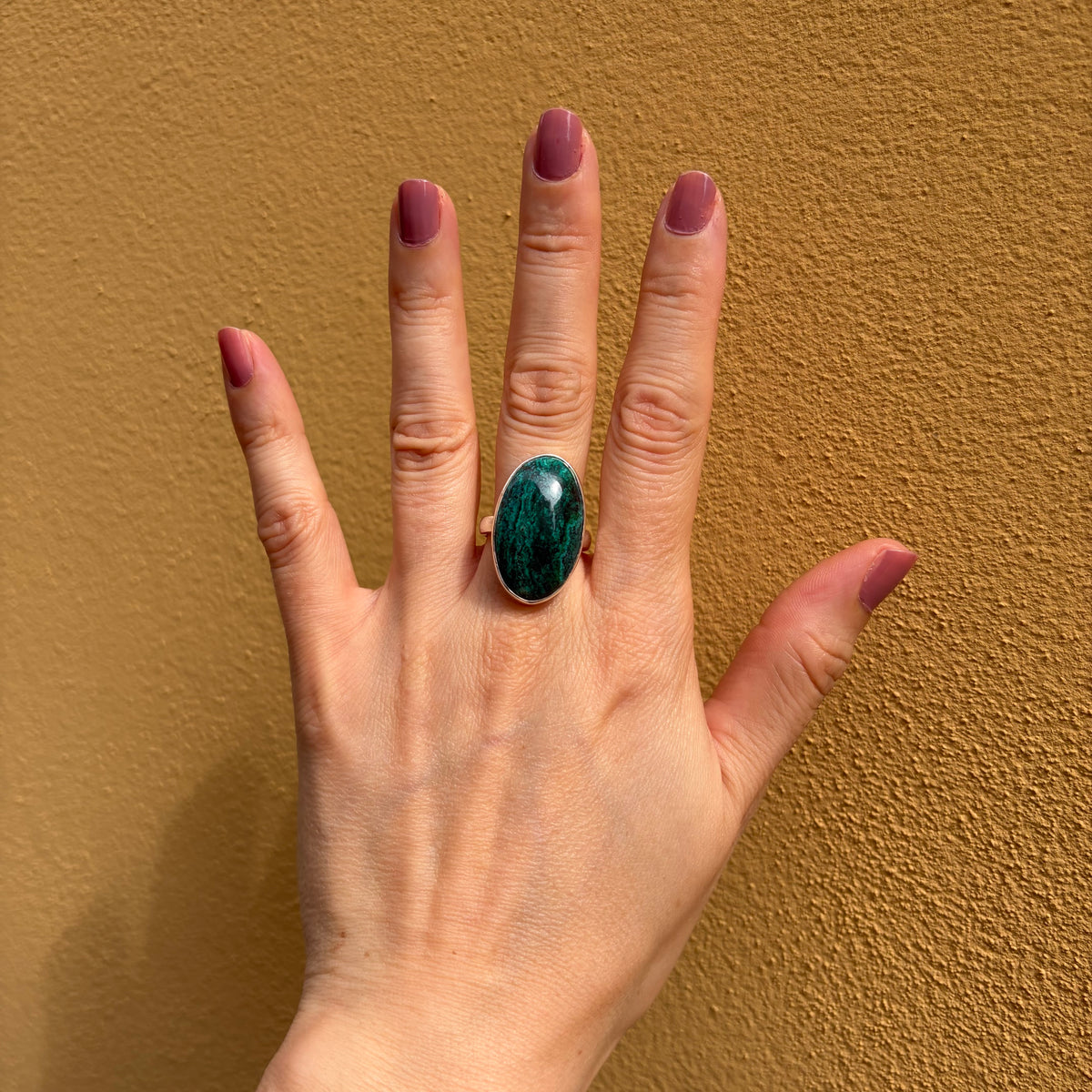 Anello Malachite e Azzurrite Argento 925 - Ovale