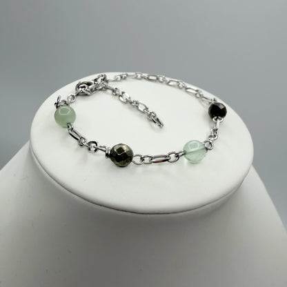 Bracciale Fortuna Magica - pirite, ossidiana, fluorite, avventurina - LIMITED EDITION