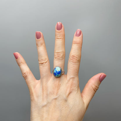 Anello Turchese Naturale e Lapislazzuli - Argento 925