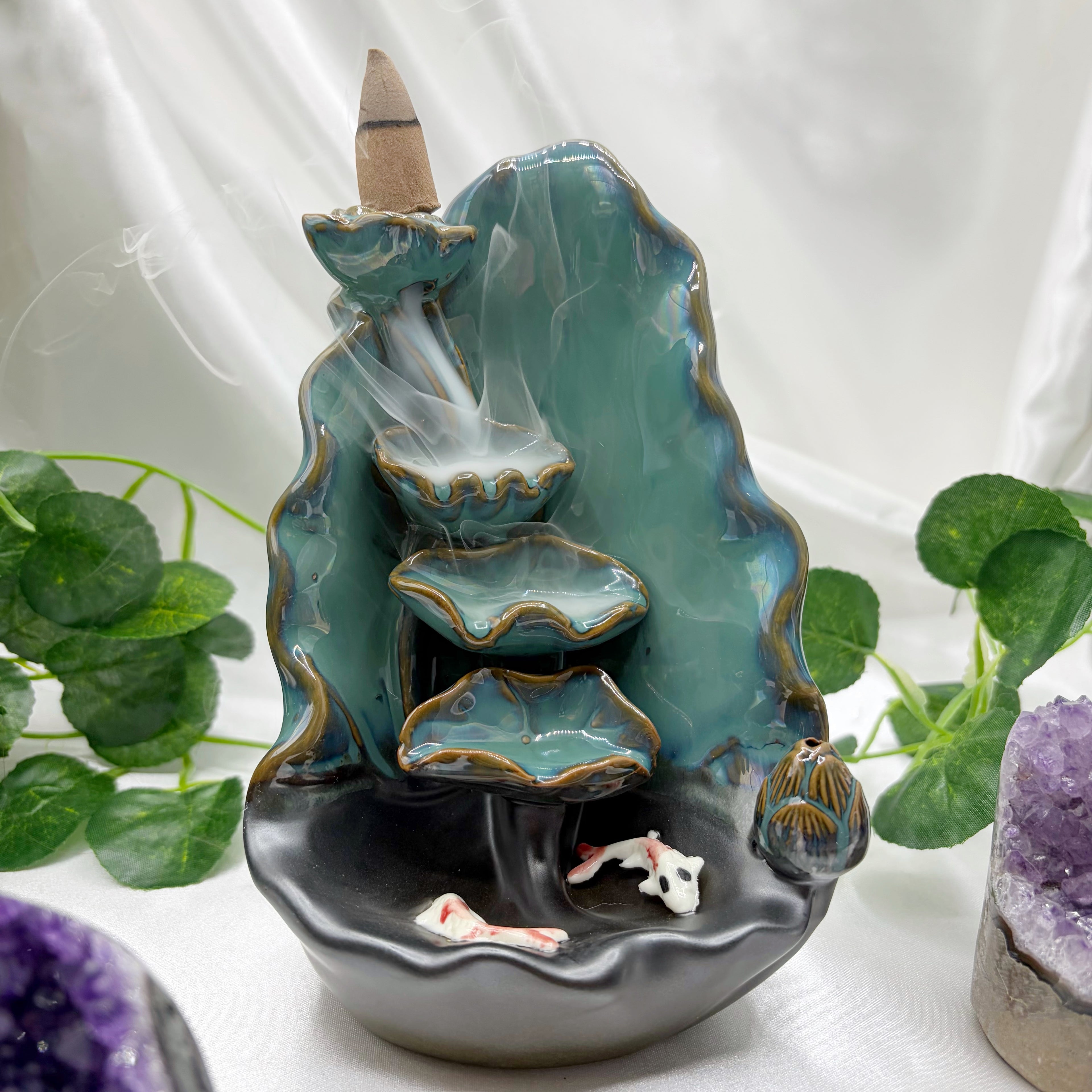 Porta incenso a Cascata - Laghetto con Carpe