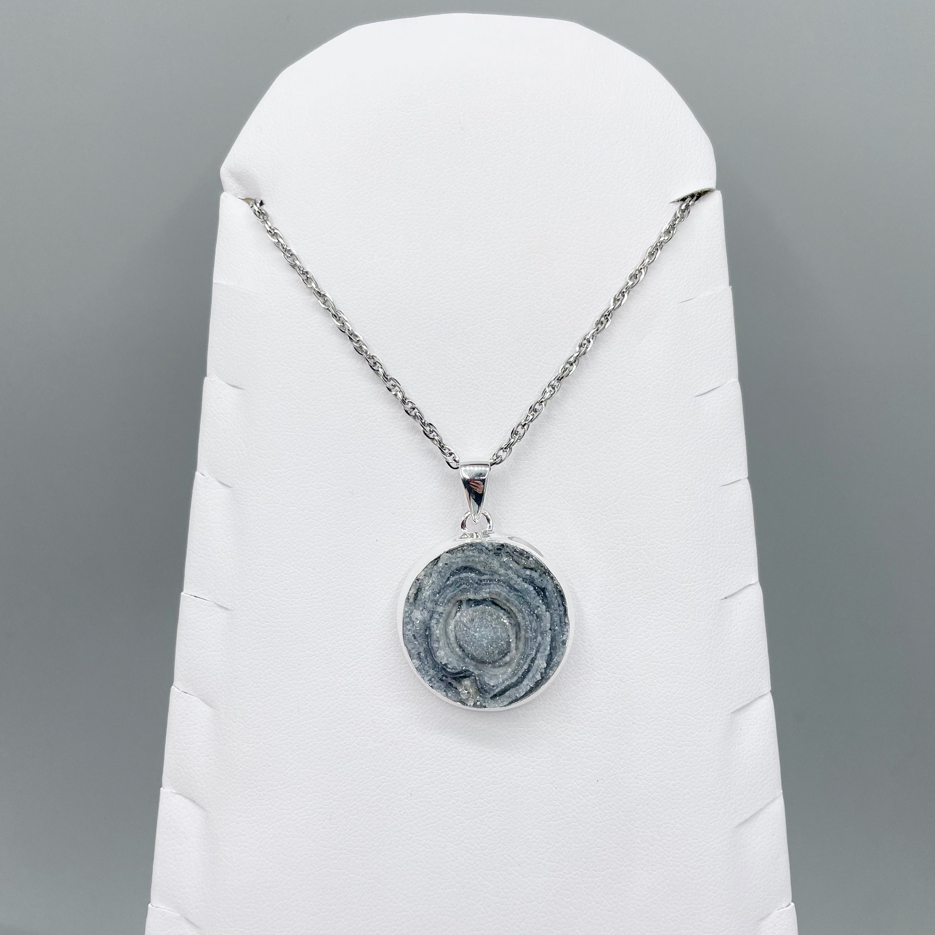 Ciondolo Desert Druzy Tondo - Argento 925