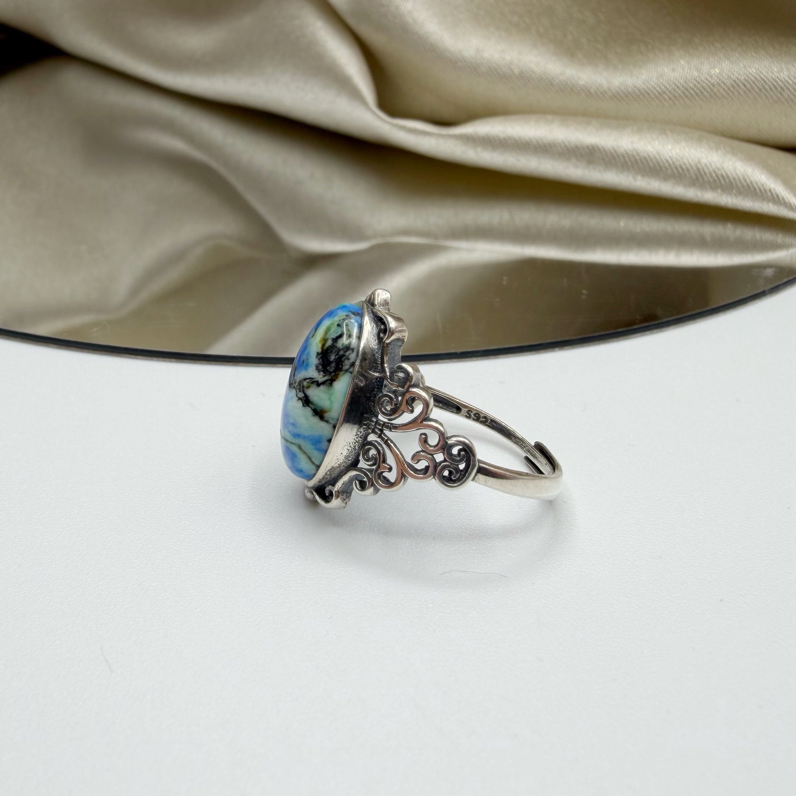 Anello Lapis e Turchese e Argento 925