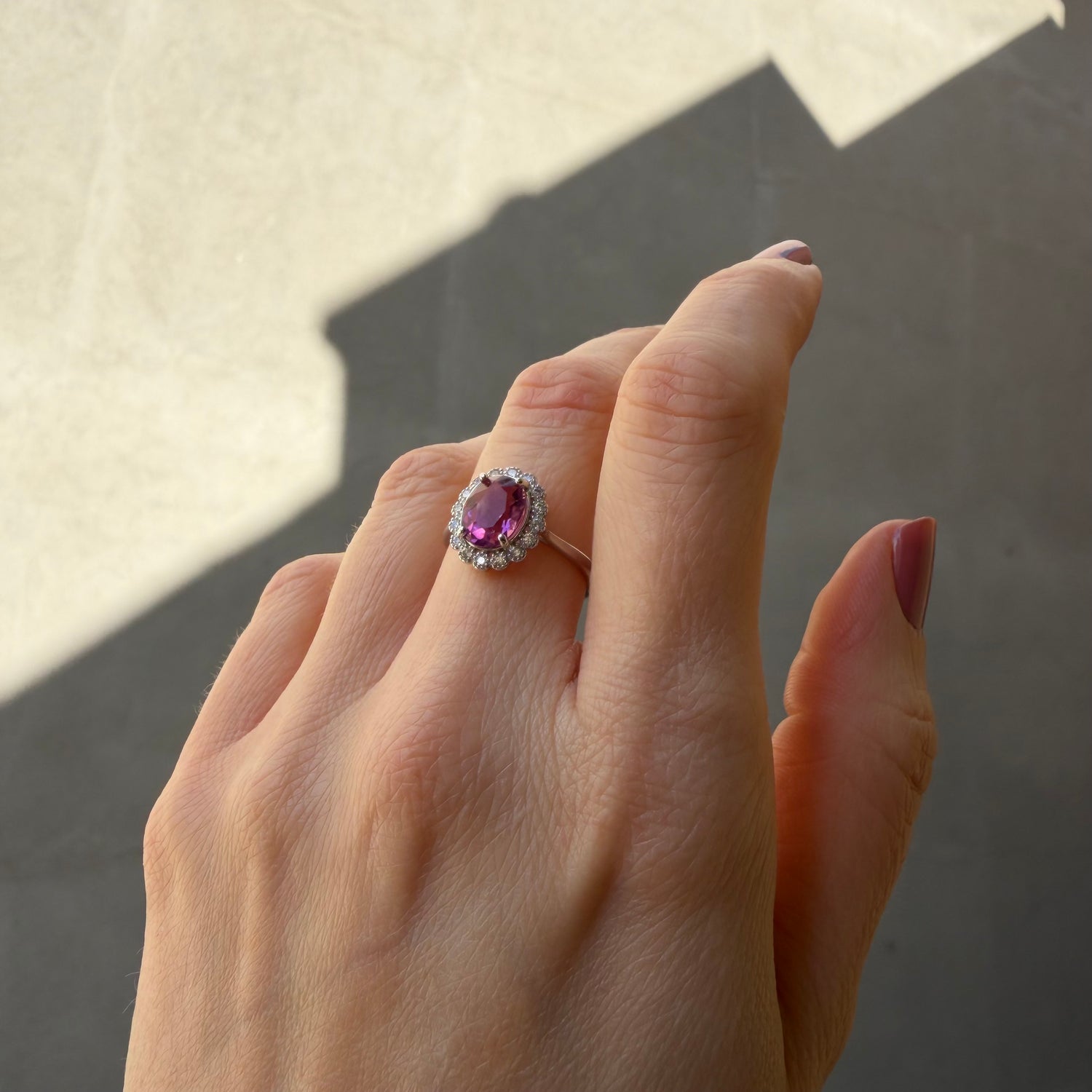 Anello Fluorite Rosa - Argento 925 - Ovale
