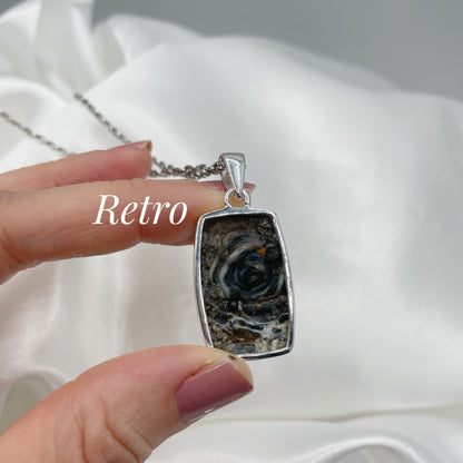 Ciondolo Desert Druzy Rettangolare - Argento 925