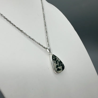 Ciondolo Agata Muschiata Argento 925 - a Goccia