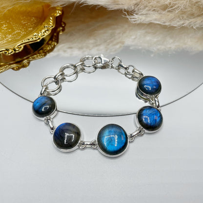 Bracciale Labradorite e Argento 925 - tondo