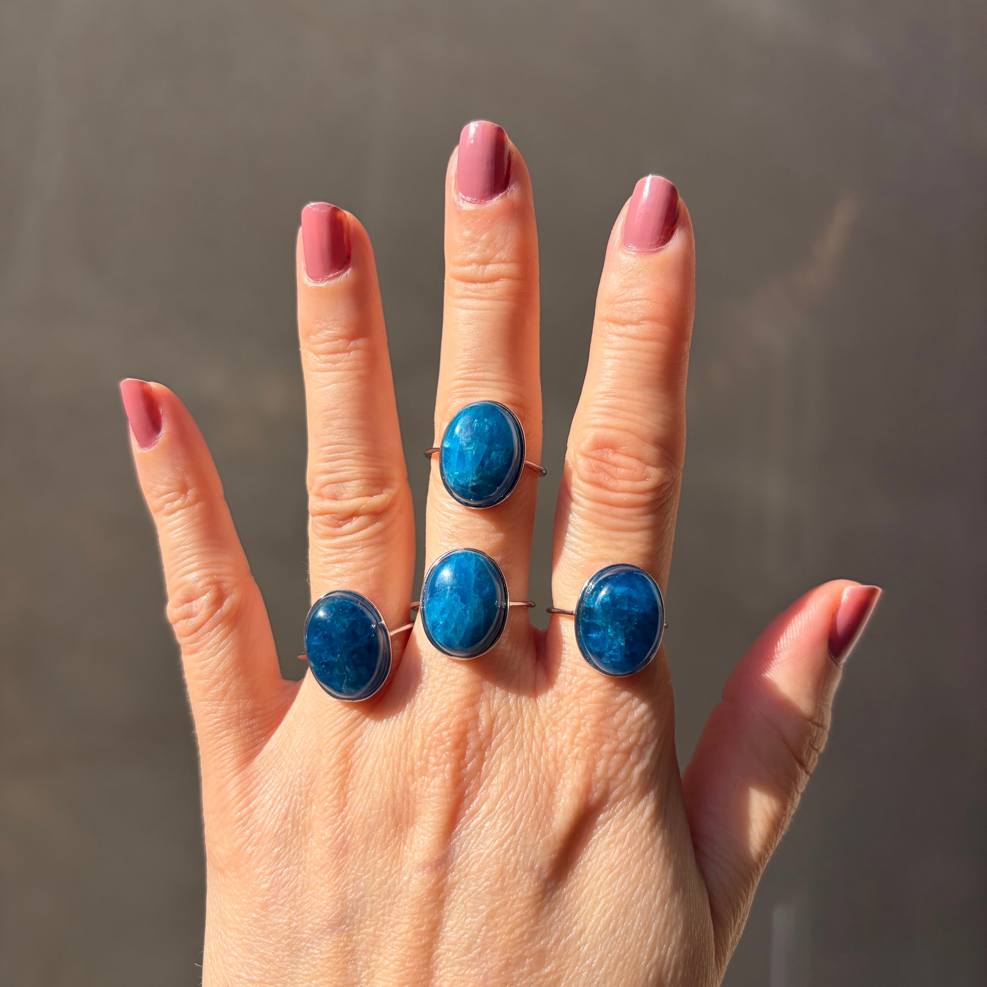 Anello Apatite Ovale - Argento 925