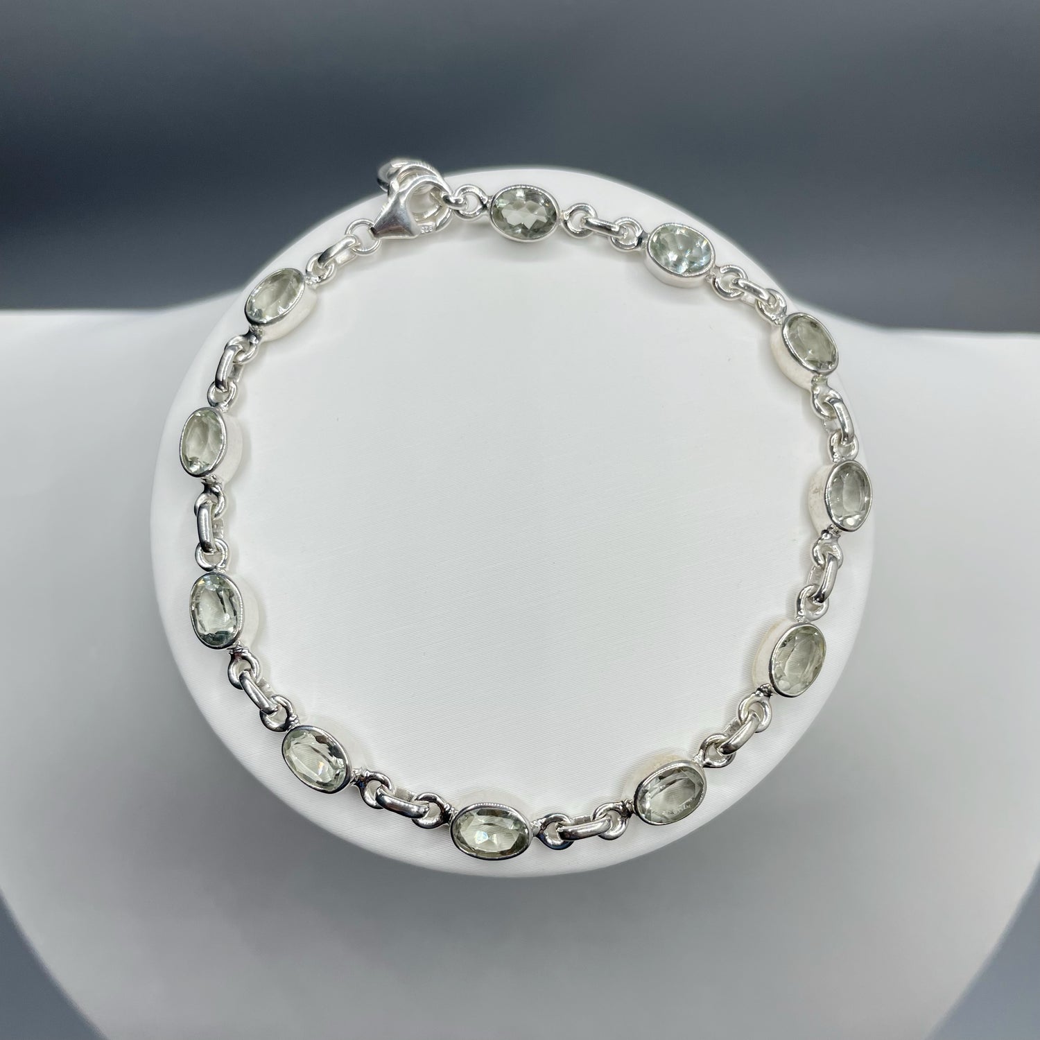 Bracciale Ametista Verde e Argento 925