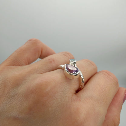 Anello Ametista e Opale Australiano - Argento 925