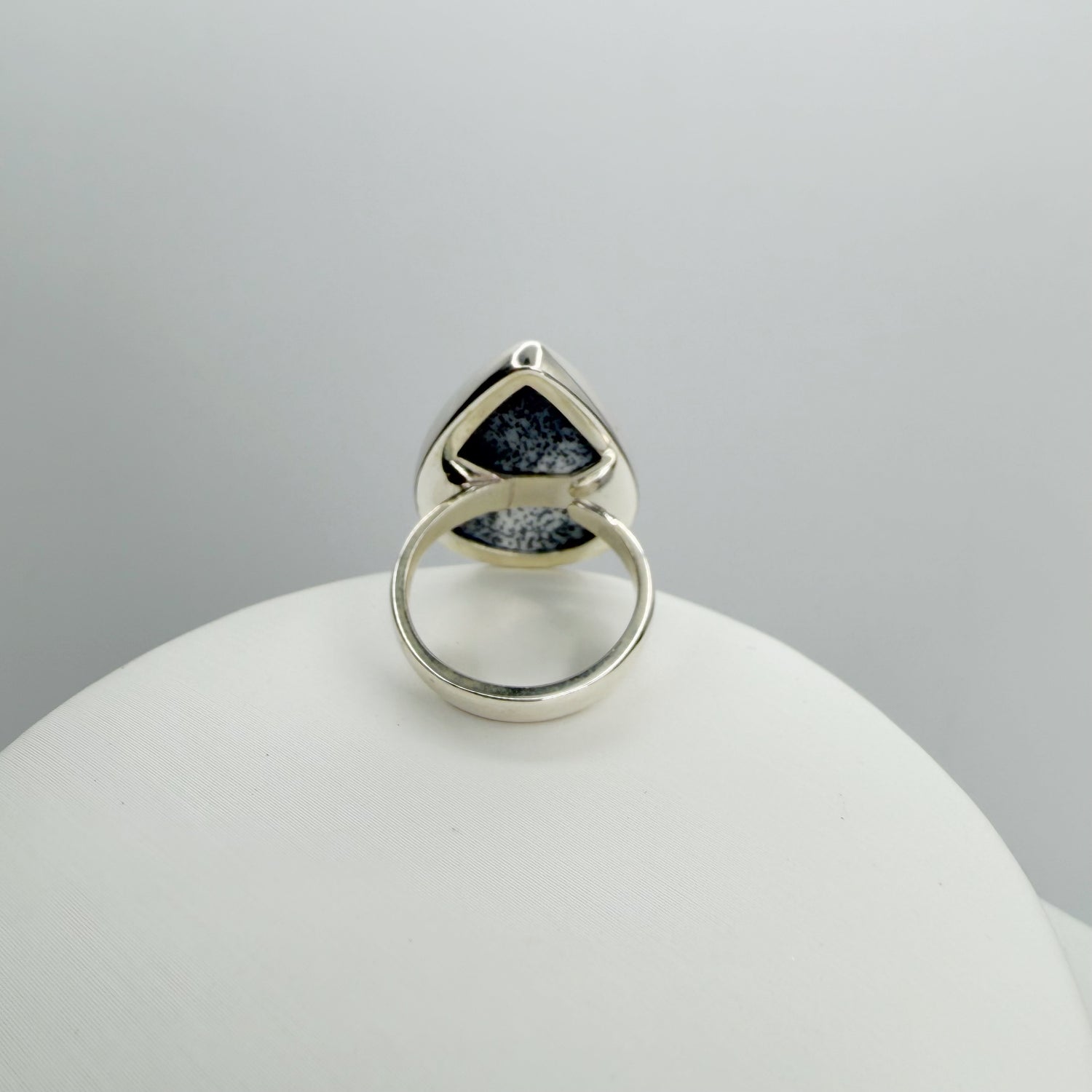Anello Agata dendritica Argento 925 - a goccia