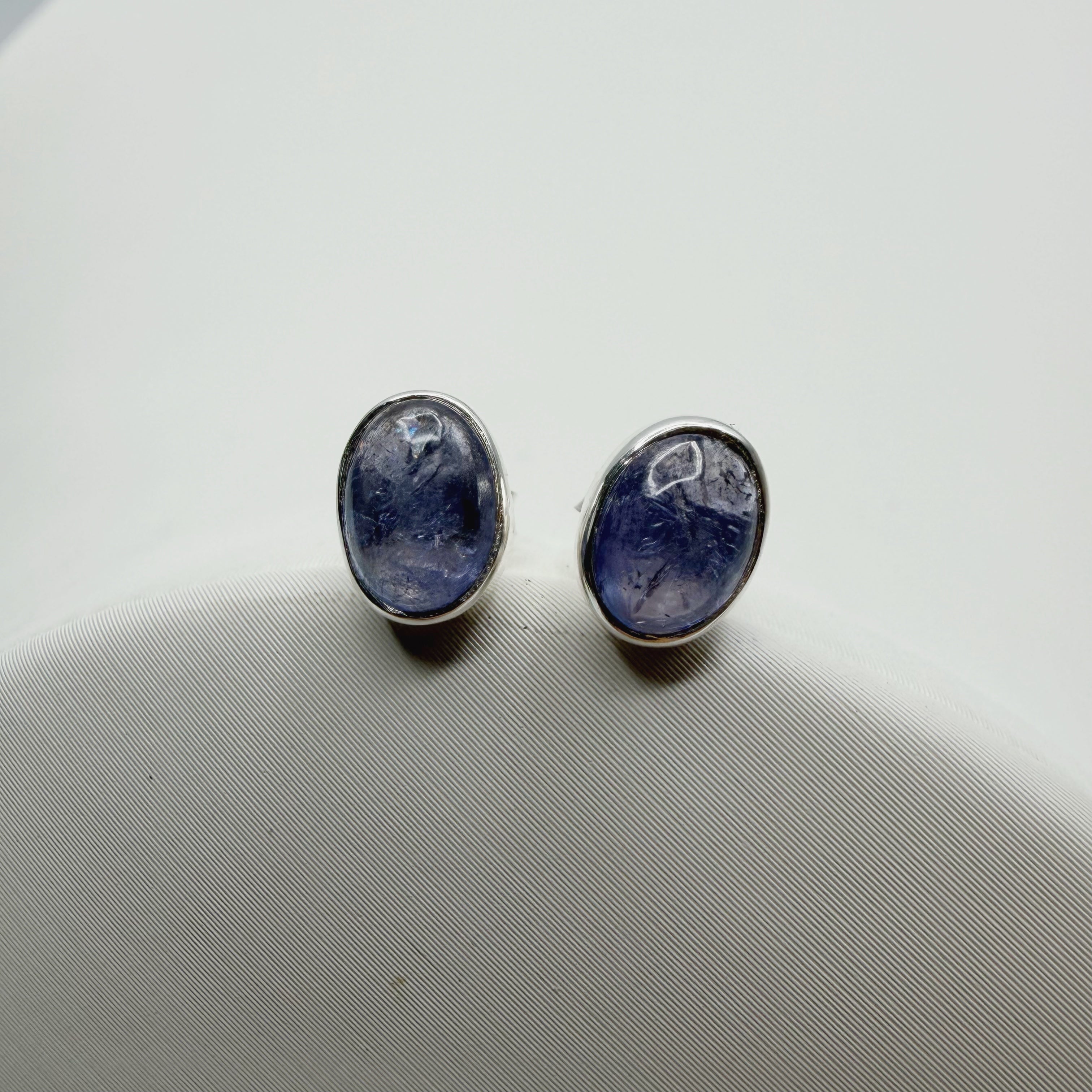 Orecchini a lobo Tanzanite - Argento 925 - Ovale