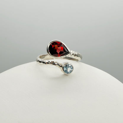 Anello Topazio e Granato - Argento 925