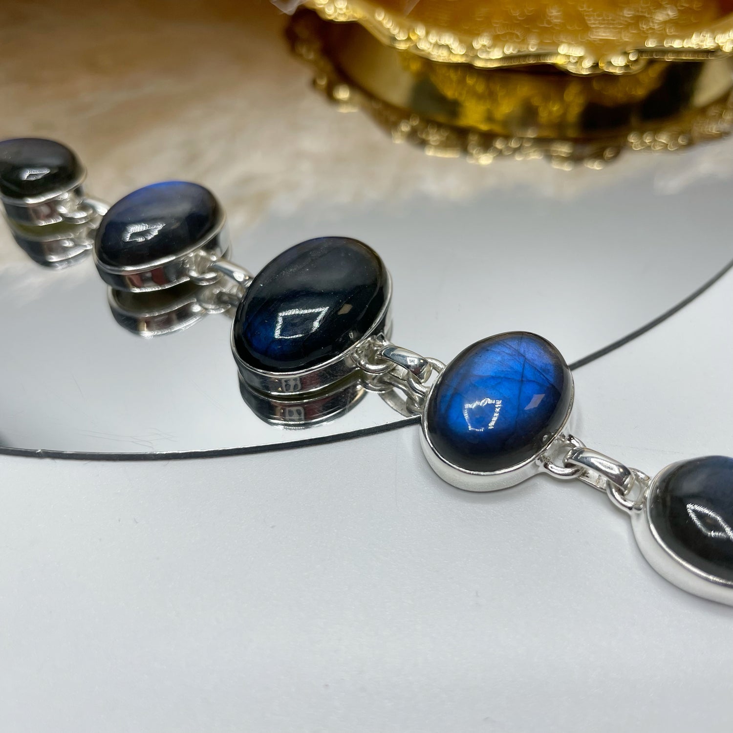 Bracciale Labradorite e Argento 925 - ovale