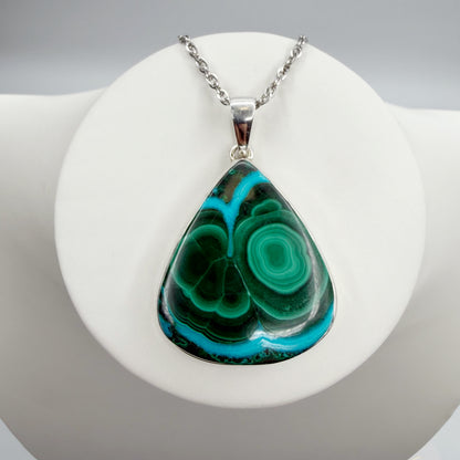 Ciondolo Malachite e Crisocolla Argento 925 - A Goccia