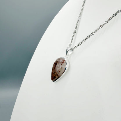 Ciondolo Quarzo Rutilato Rosa - Argento 925