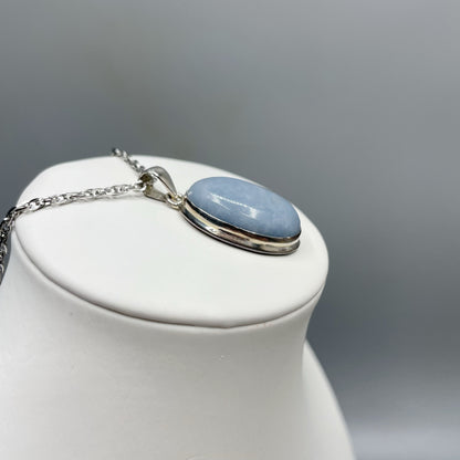Ciondolo Angelite Ovale - Argento 925