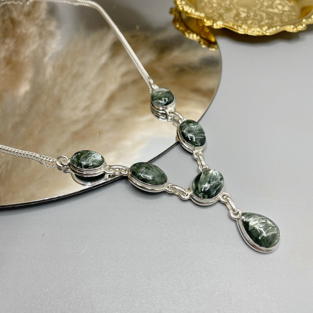 Collana Serafinite Verde Argento 925