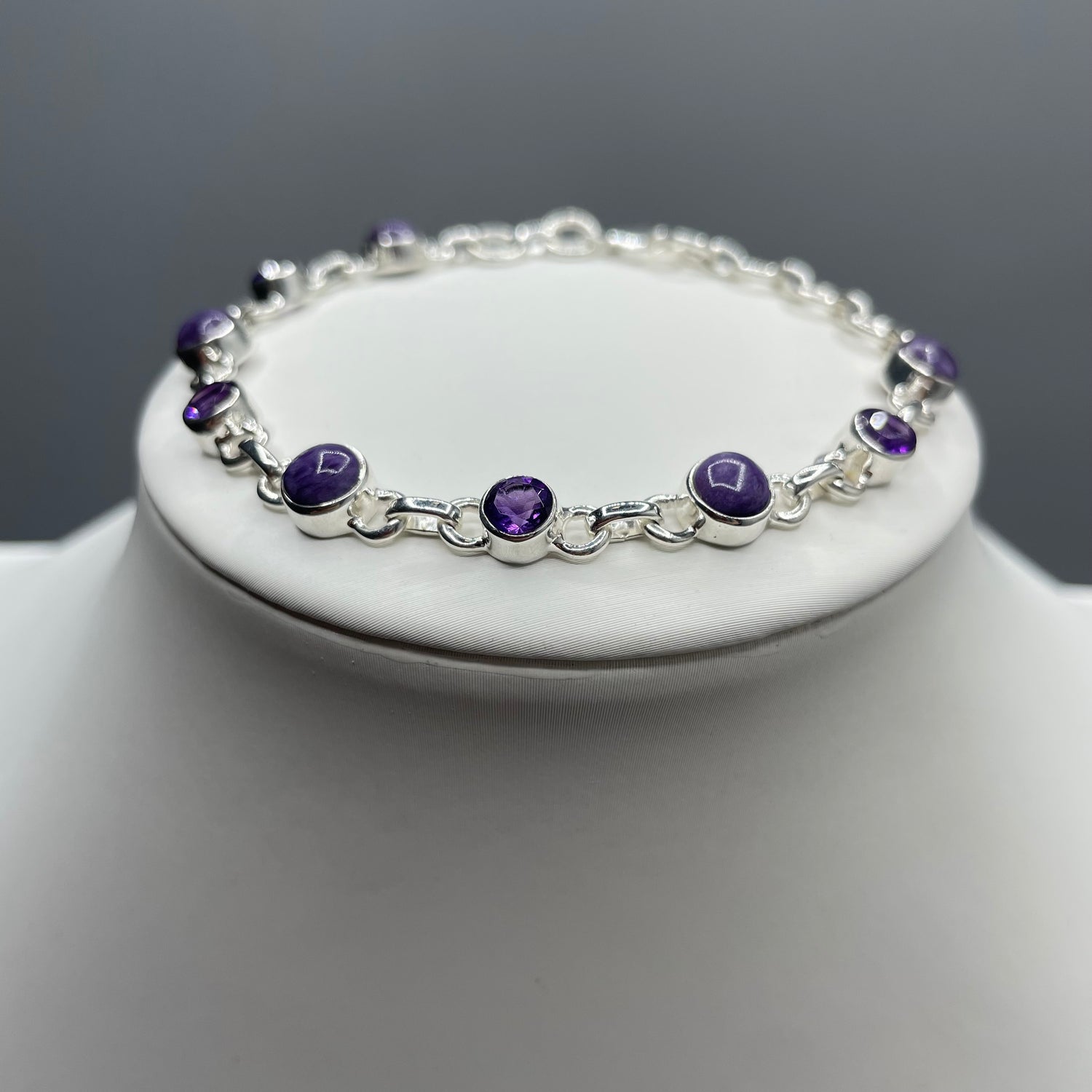 Bracciale Ametista, Ciaroite e Argento 925
