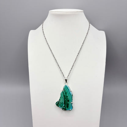 Ciondolo Malachite e Crisocolla Argento 925 - irregolare