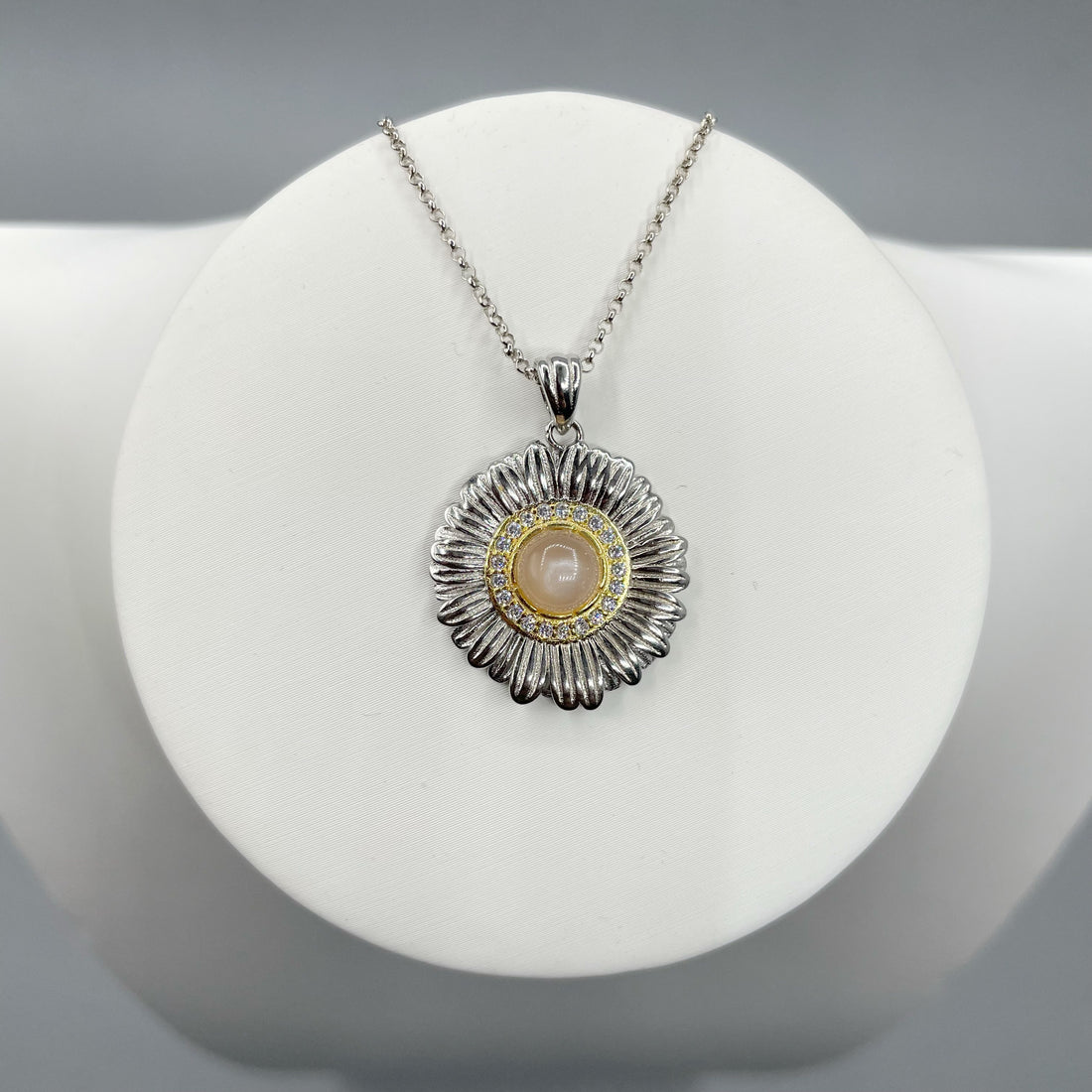Set Pietra di Luna - Ciondolo e Orecchini, Argento 925